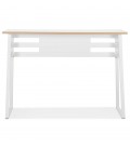 Table de bar haute NIKI bois et métal blanc 150x60 cm - 