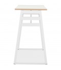 Table de bar haute NIKI bois et métal blanc 150x60 cm - 