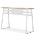 Table de bar haute NIKI bois et métal blanc 150x60 cm - 