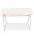 Table de bar haute NIKI bois et métal blanc 150x60 cm - 