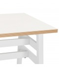 Table de bar haute NIKI bois et métal blanc 150x60 cm - 