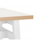 Table de bar haute NIKI bois et métal blanc 150x60 cm - 