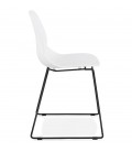 Chaise design NUMERIK blanche avec pieds en métal noir - 