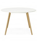 Table de cuisine ronde AMY blanche style scandinave diam. 120 cm - 