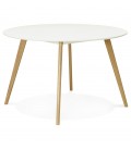 Table de cuisine ronde AMY blanche style scandinave diam. 120 cm - 