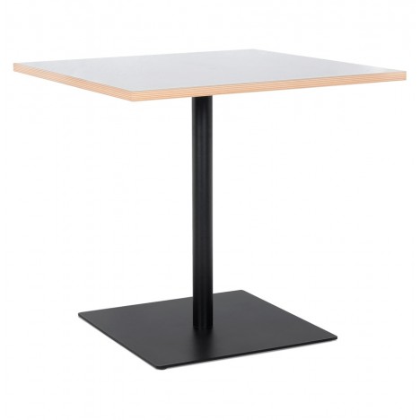 Table carrée FUSION SQUARE blanche et structure noire 80x80 cm - 