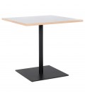 Table carrée FUSION SQUARE blanche et structure noire 80x80 cm - 