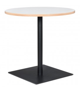 Table ronde FUSION ROUND blanche et structure noire diam. 80 cm