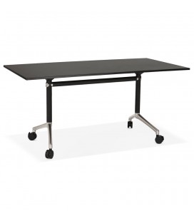 Bureau pliant 160x80 cm FLEXO noir sur roulettes