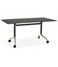 Bureau pliant FLEXO noir sur roulettes 160x80 cm - 