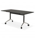 Bureau pliant FLEXO noir sur roulettes 160x80 cm - 