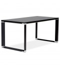 Bureau droit design XLINE en bois noir 160x80 cm - 