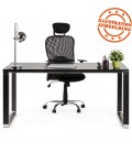 Bureau droit design XLINE en bois noir 160x80 cm - 