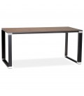 Bureau droit design XLINE en bois finition Noyer et métal noir 160x80 cm - 