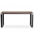 Bureau droit design XLINE en bois finition Noyer et métal noir 160x80 cm - 