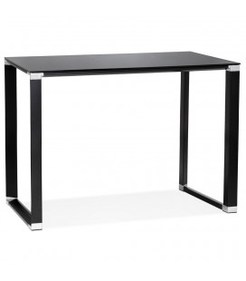 Table haute ou bureau haut XLINE HIGH TABLE en verre noir 140x70 cm