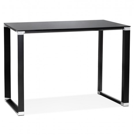 Table haute ou bureau haut XLINE HIGH TABLE en verre noir 140x70 cm - 