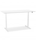 Bureau assis-debout électrique BIONIK'avec plateau en bois et métal blanc 180x90 cm - 