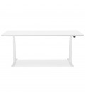 Bureau assis-debout électrique BIONIK'avec plateau en bois et métal blanc 180x90 cm - 