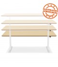 Bureau assis-debout électrique BIONIK'avec plateau en bois et métal blanc 180x90 cm - 