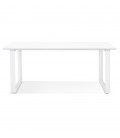 Grand bureau droit de direction GIMINI en bois et métal blanc 180x90 cm - 