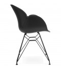 Chaise design SATELIT noire style industriel avec pieds en métal noir - 