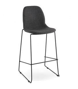 Tabouret de bar EKTOR gris foncé en tissu empilable