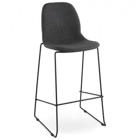 Tabouret de bar EKTOR gris foncé en tissu empilable - 