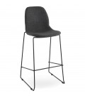 Tabouret de bar EKTOR gris foncé en tissu empilable - 