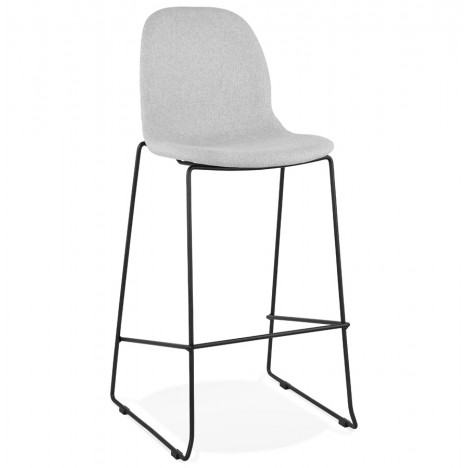 Tabouret de bar EKTOR gris clair en tissu empilable - 