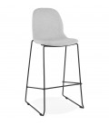 Tabouret de bar EKTOR gris clair en tissu empilable - 