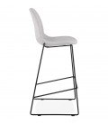 Tabouret de bar EKTOR gris clair en tissu empilable - 