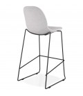 Tabouret de bar EKTOR gris clair en tissu empilable - 