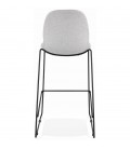 Tabouret de bar EKTOR gris clair en tissu empilable - 