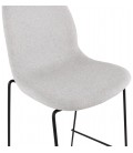 Tabouret de bar EKTOR gris clair en tissu empilable - 