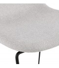 Tabouret de bar EKTOR gris clair en tissu empilable - 