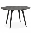 Table à dîner ronde SWEDY en bois noir diam. 120 cm - 