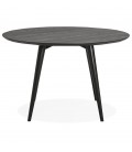 Table à dîner ronde SWEDY en bois noir diam. 120 cm - 