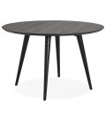 Table à dîner ronde SWEDY en bois noir diam. 120 cm - 