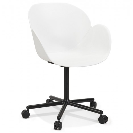 Chaise de bureau avec accoudoirs ORION blanche - 