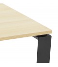 Table de réunion ou bureau bench BAKUS SQUARE en bois finition naturelle et métal noir 140x140 cm - 