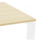 Table de réunion ou bureau bench BAKUS SQUARE en bois finition naturelle et métal blanc 140x140 cm - 