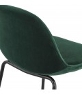 Tabouret de bar FENTON en velours vert et pied en métal noir - 