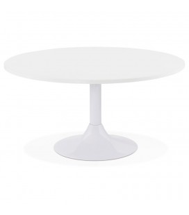 Table basse ronde lounge DETROY blanche diam. 90 cm