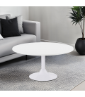 Table basse lounge DETROY blanche diam. 90 cm - 