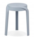 Tabouret bas empilable POMPA en résine synthétique bleu - 