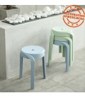 Tabouret bas empilable POMPA en résine synthétique bleu - 