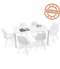 Table de réunion ou bureau design FOCUS blanc 160x80 cm - 