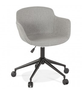 Chaise de bureau CENTURION en tissu gris sur roulettes