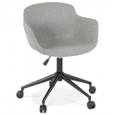 Chaise de bureau CENTURION en tissu gris sur roulettes - 